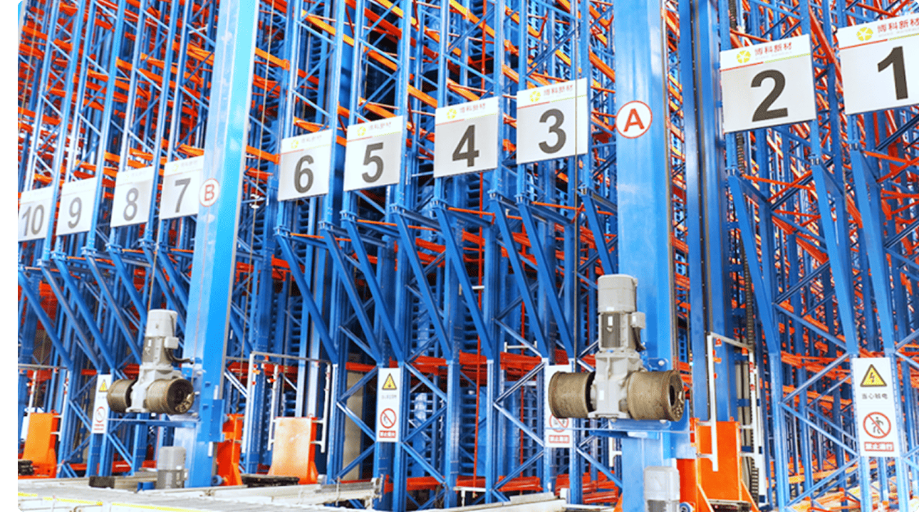 Automated warehouse system Company H rack and stacker crane