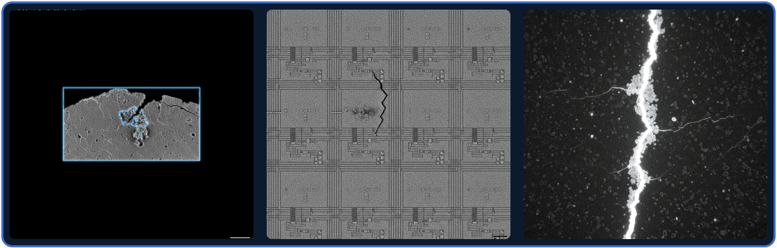 Actual captured data with precise detection of edge micro-defects and pattern condition