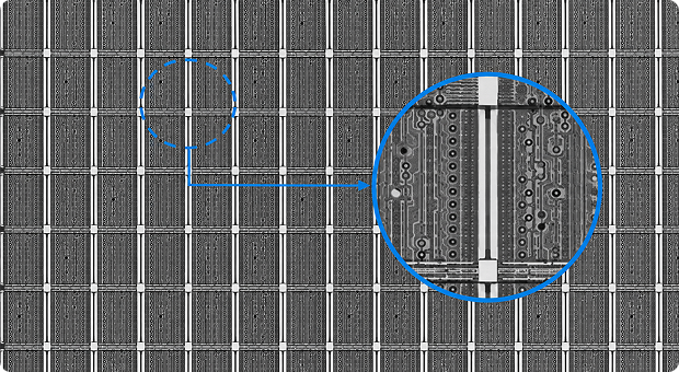 Cell panel defect detection result example
